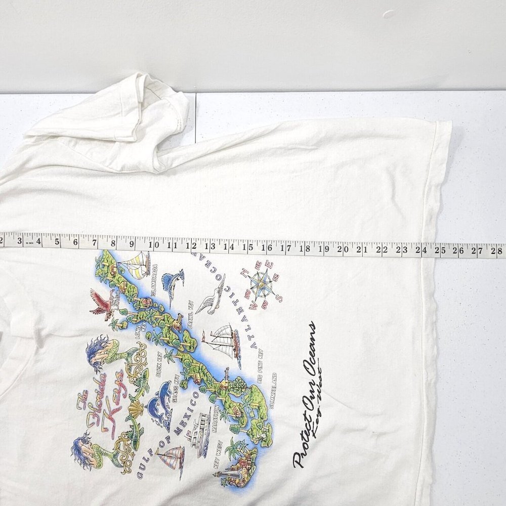 Vintage 90s Key West Protect Our Oceans Crop Top Graphic Tee Womens Size Large - Picture 11 of 11